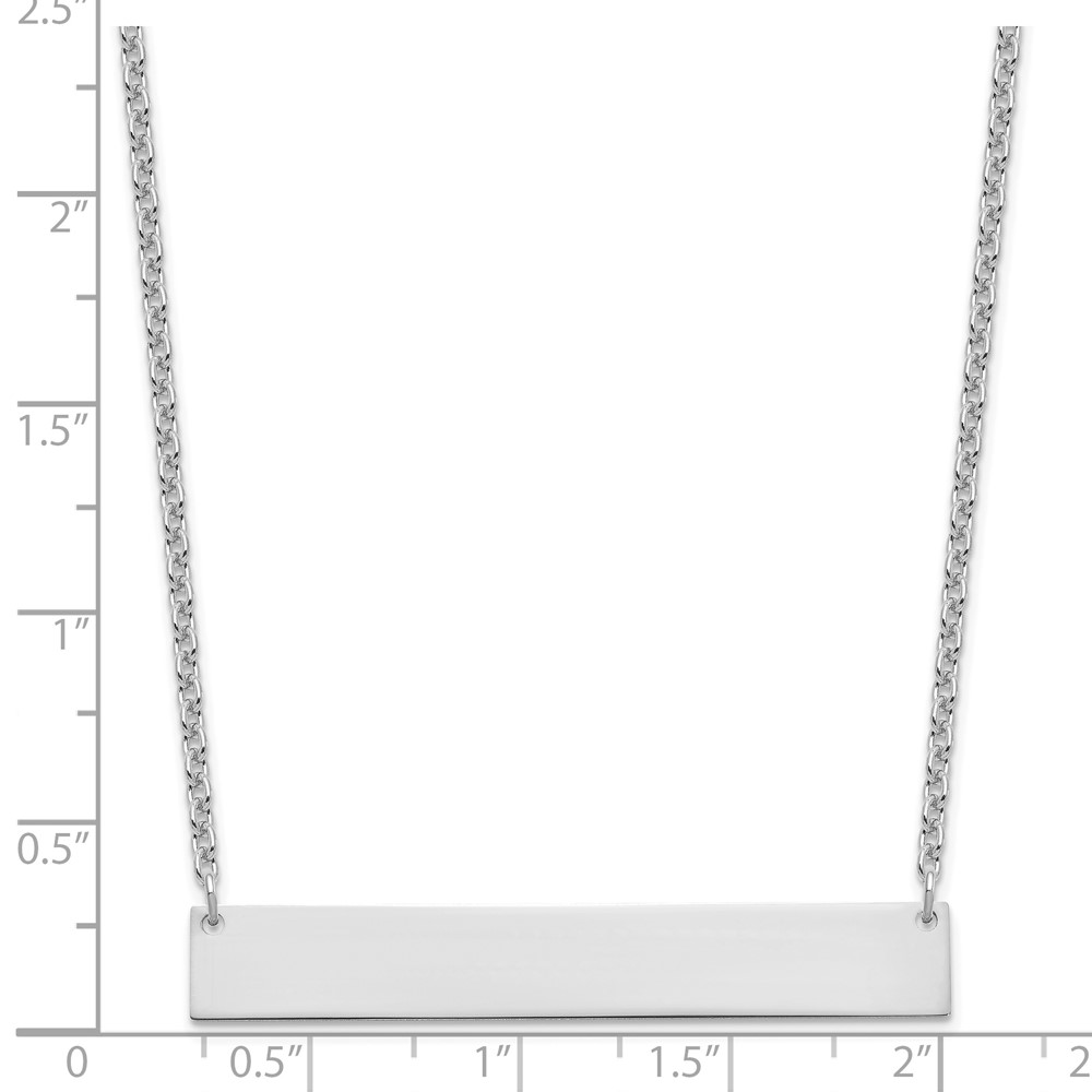 Sterling Silver/Rhodium-plated Large Blank Bar Necklace (XNA1207SS)
