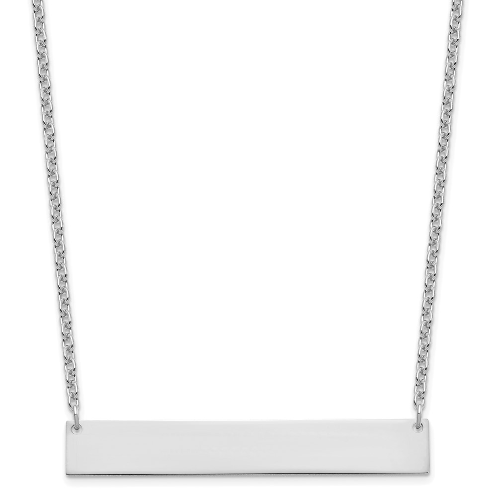Sterling Silver/Rhodium-plated Large Blank Bar Necklace (XNA1207SS)
