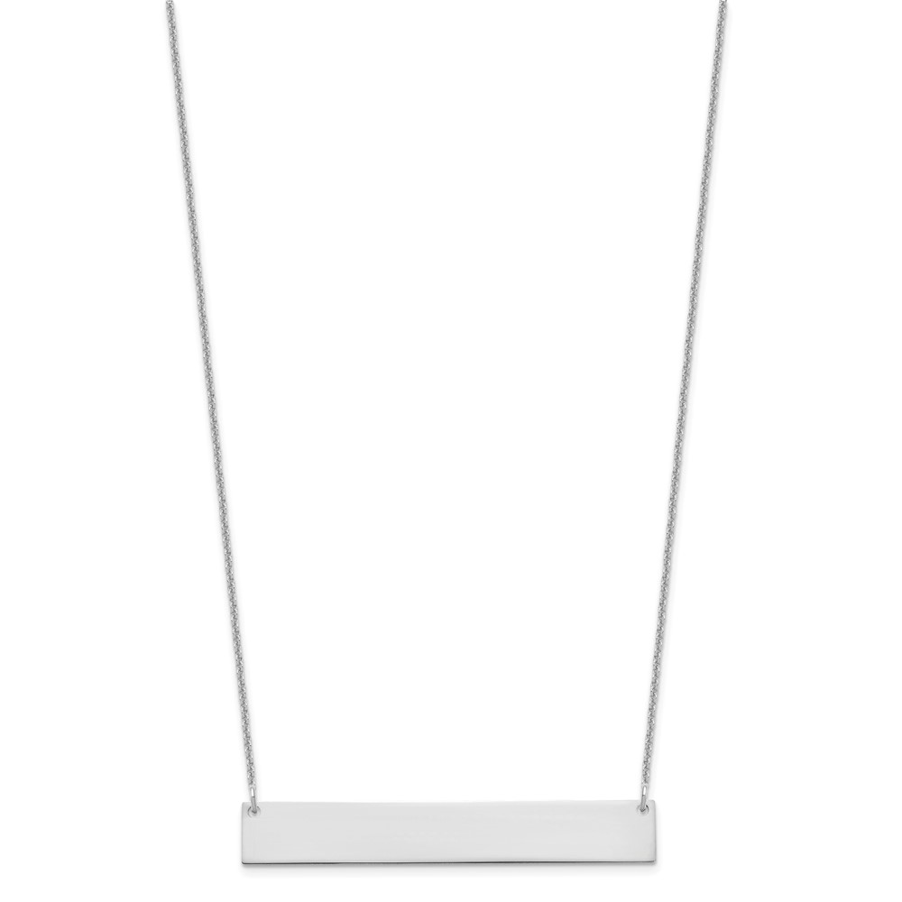 10k White Gold  Large Blank Bar Necklace (10XNA1207W)