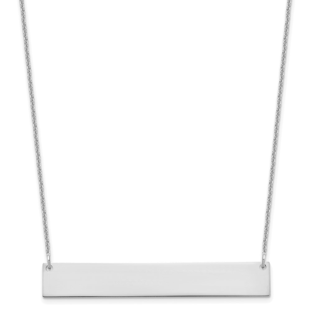10k White Gold  Large Blank Bar Necklace (10XNA1207W)