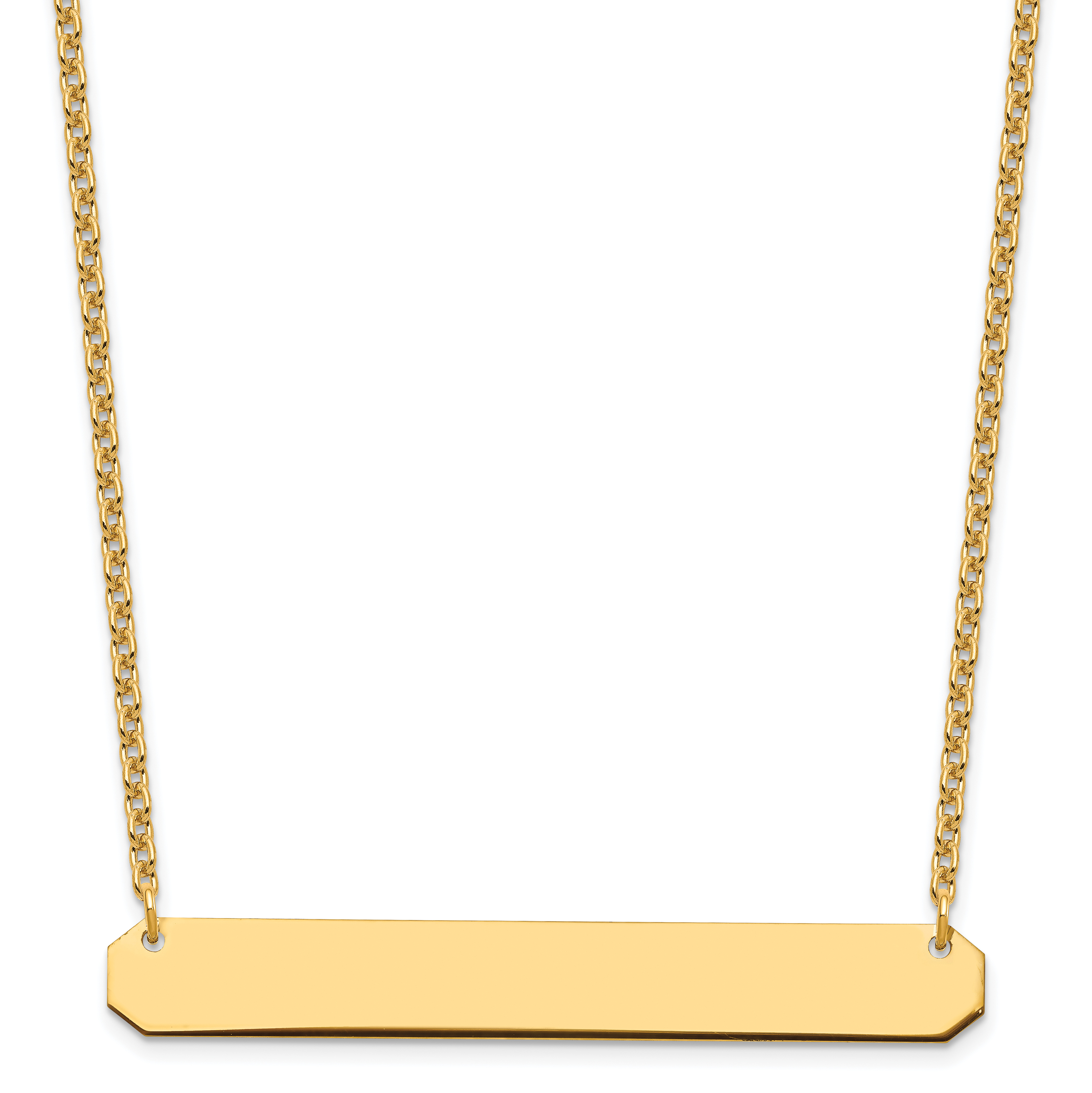 Sterling Silver/Gold-plated Large Blank Bar Necklace (XNA1208GP)