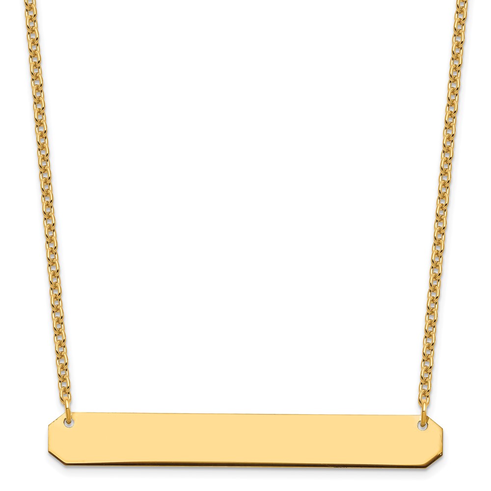 Sterling Silver/Gold-plated Large Blank Bar Necklace (XNA1208GP)