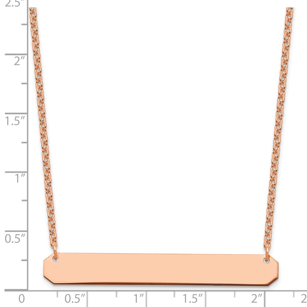 Sterling Silver/Rose-plated Large Blank Bar Necklace (XNA1208RP)
