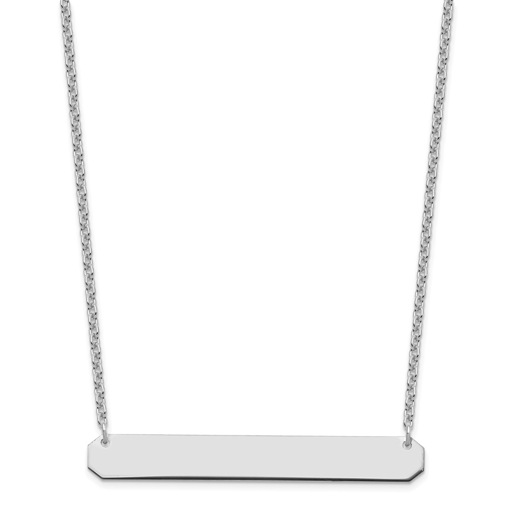 Sterling Silver/Rhodium-plated Large Blank Bar Necklace (XNA1208SS)
