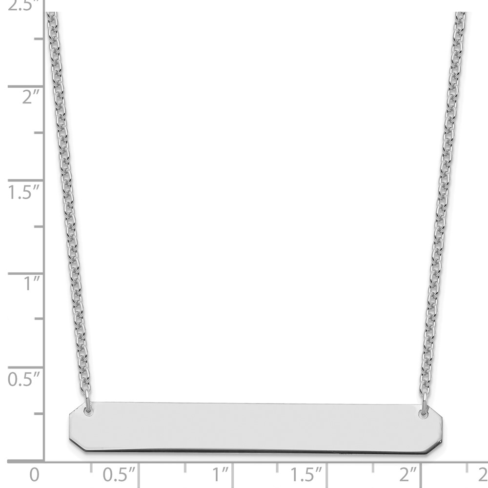 Sterling Silver/Rhodium-plated Large Blank Bar Necklace (XNA1208SS)