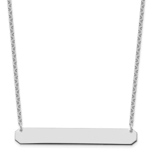 Sterling Silver/Rhodium-plated Large Blank Bar Necklace