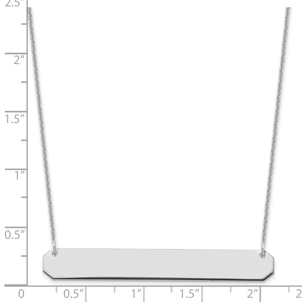 10k White Gold Large Blank Bar Necklace (10XNA1208W)