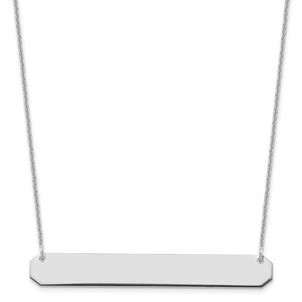 10k White Gold Large Blank Bar Necklace (10XNA1208W)