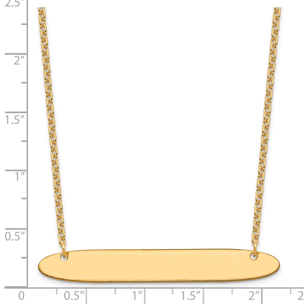 Sterling Silver/Gold-plated Large Oblong Blank Bar Necklace (XNA1209GP)