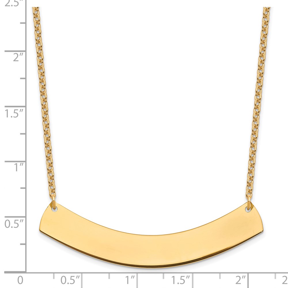 Sterling Silver/Gold-plated Large Curved Blank Bar Necklace (XNA1210GP)