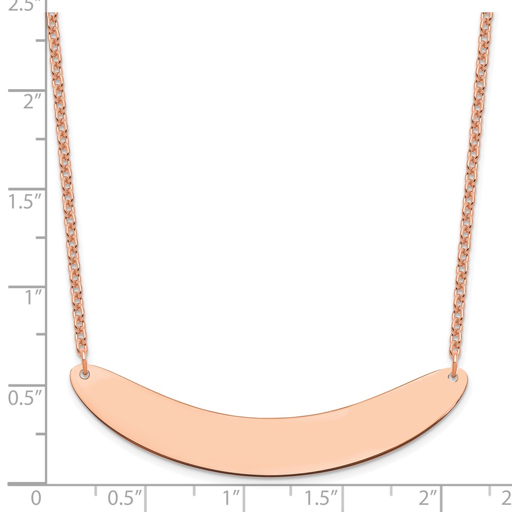 Sterling Silver/Rose-plated Large Curved Blank Bar Necklace (XNA1211RP)
