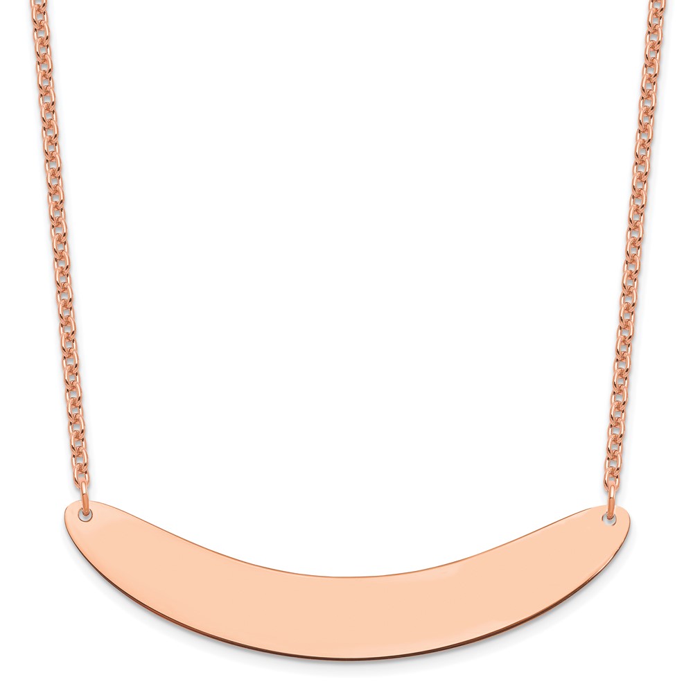 Sterling Silver/Rose-plated Large Curved Blank Bar Necklace (XNA1211RP)