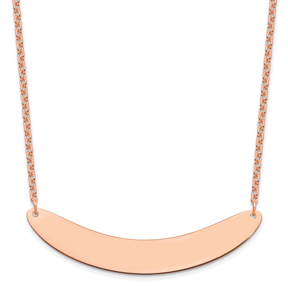 SS/Rose-plated Large Polished Curved Blank bar Necklace
