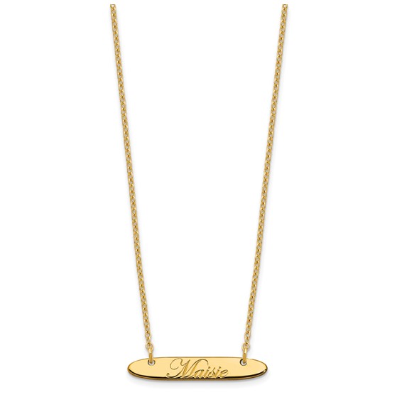 Polished Oblong Edwardian Script Bar Necklaces