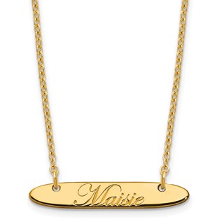 Polished Oblong Edwardian Script Bar Necklaces