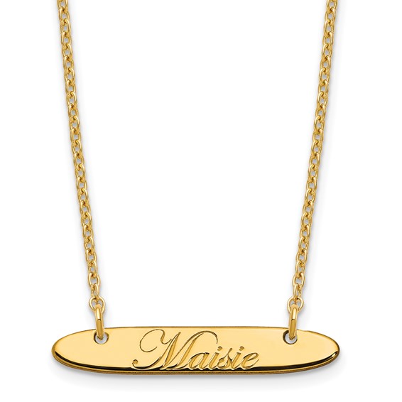 Polished Oblong Edwardian Script Bar Necklaces