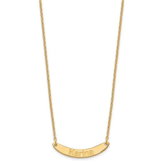 Polished Curved Arial Rounded Bar Necklaces