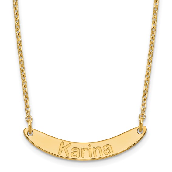 Polished Curved Arial Rounded Bar Necklaces