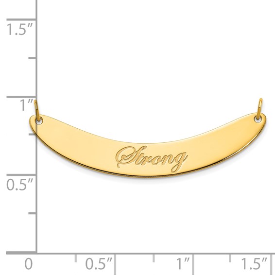 Polished Curved Edwardian Script Bar Necklaces