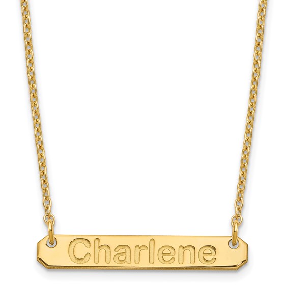 Polished Arial Rounded Bar Necklaces