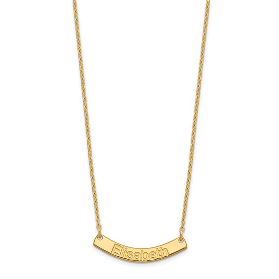 Polished Curved Arial Rounded Bar Necklace