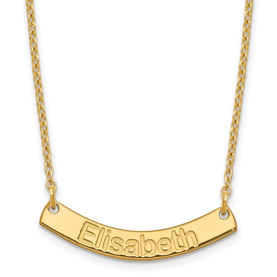 Polished Curved Arial Rounded Bar Necklace