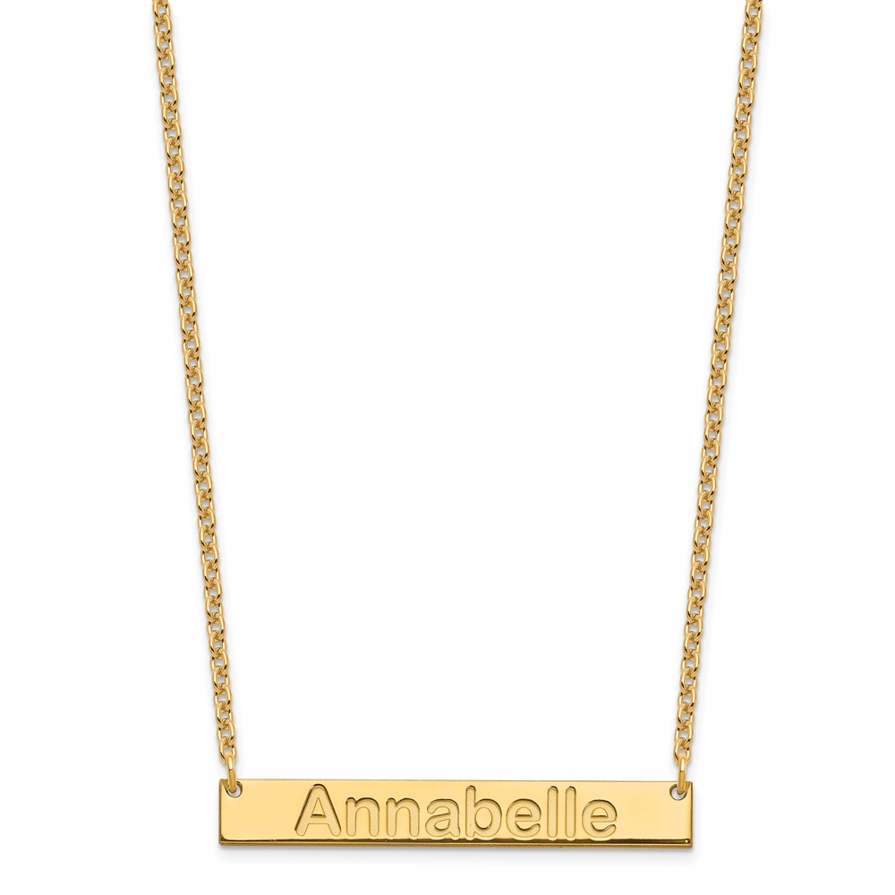 Sterling Silver/Gold-plated Medium ARIAL ROUNDED Bar Necklace (XNA1236GP)