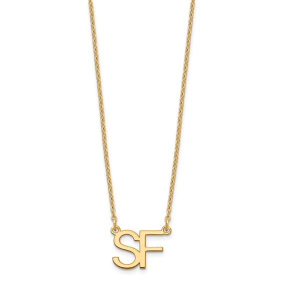 2 Initial Sans Serif Necklace