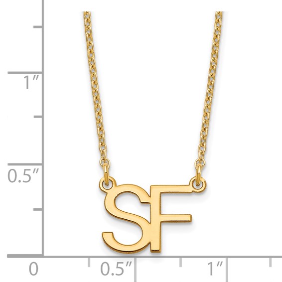 2 Initial Sans Serif Necklace