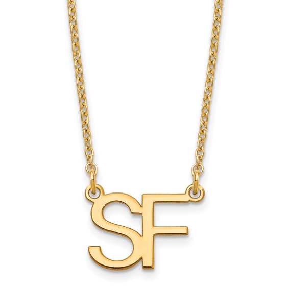 2 Initial Sans Serif Necklace