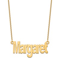 Sterling Silver Gold-plated Large Name Plate Necklace view 2