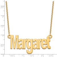 Sterling Silver Gold-plated Large Name Plate Necklace view 3