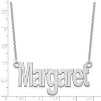 Sterling Silver Rhodium-plated Large Name Plate Necklace view 3