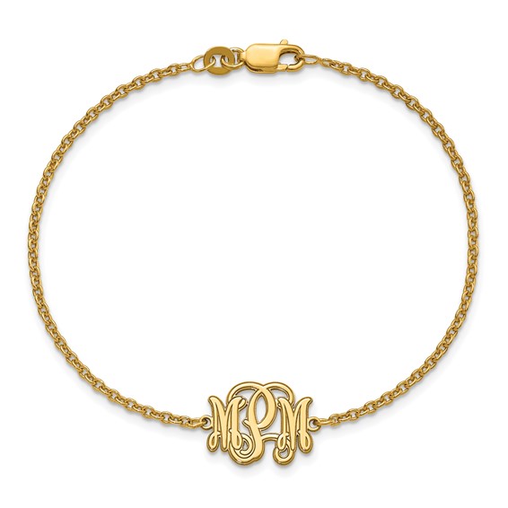Etched Outline Monogram Bracelets