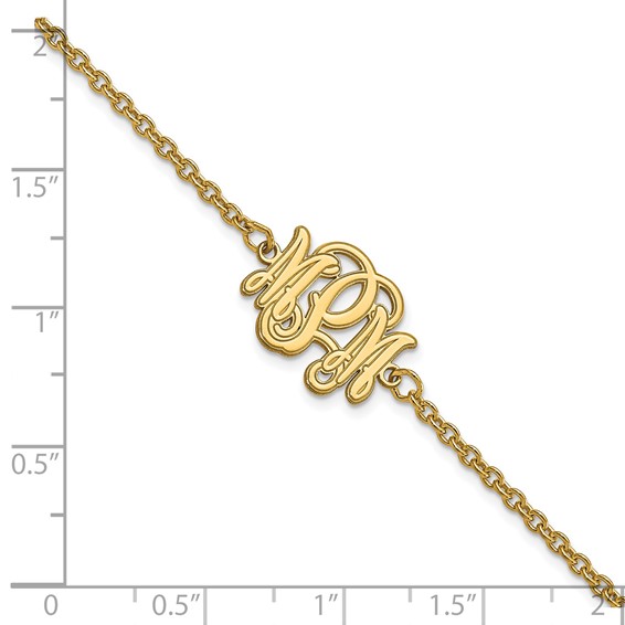 Etched Outline Monogram Bracelets