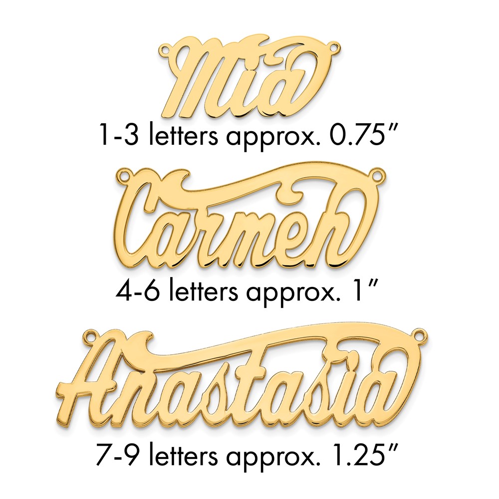 14K Yellow Gold Polished Name Plate