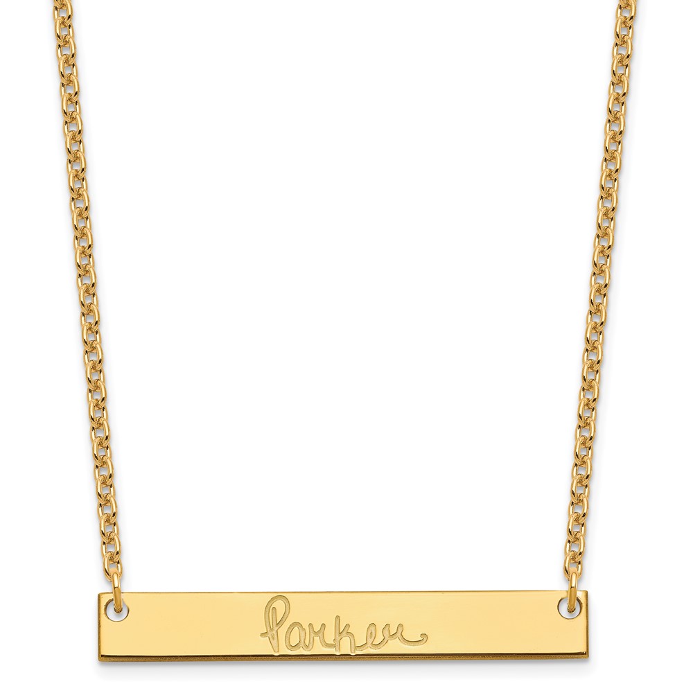 Sterling Silver/Gold-plated Medium Polished Signature Bar Necklace