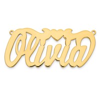 14K Yellow Gold Polished Heart Name Plate view 4