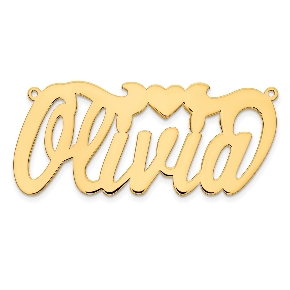 Sterling Silver/Gold-plated Polished with Heart Name Plate