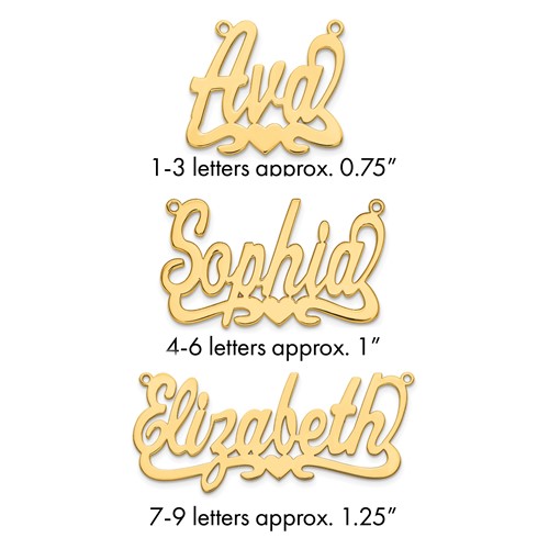 14K Yellow Gold Heart Name Plate