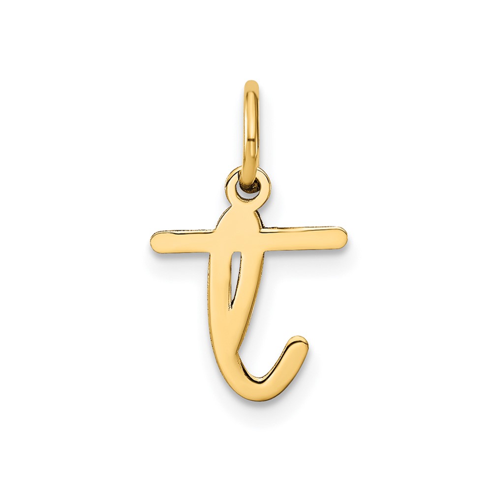14KY Lower case Letter T Initial Charm