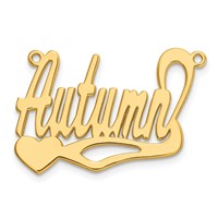 14K Yellow Gold Polished Heart Name Plate view 4