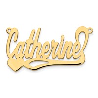 14K Yellow Gold Polished Heart Name Plate view 5