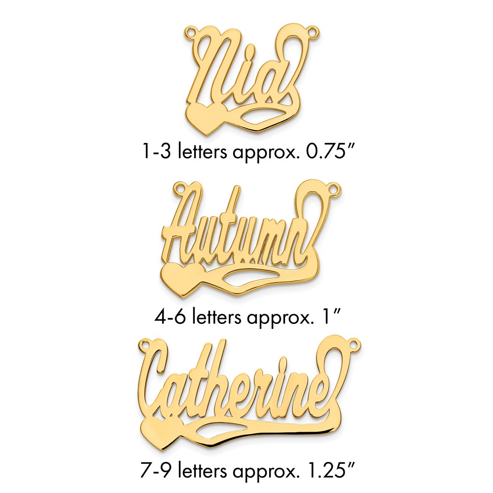 14K Yellow Gold Polished Heart Name Plate
