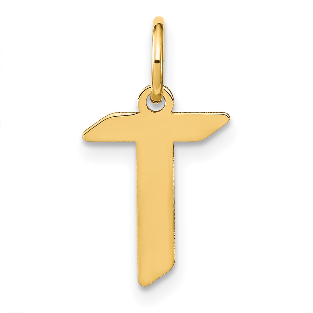 14KY Letter T Initial Pendant