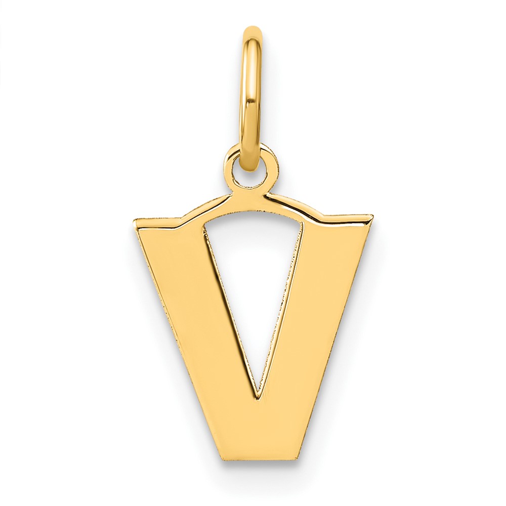 14ky Letter V Initial Pendant