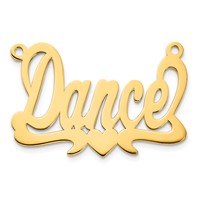 14K Yellow Gold Polished Heart Name Plate view 3