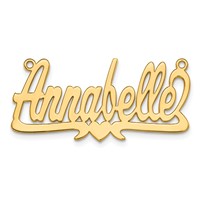 14K Yellow Gold Polished Heart Name Plate view 4