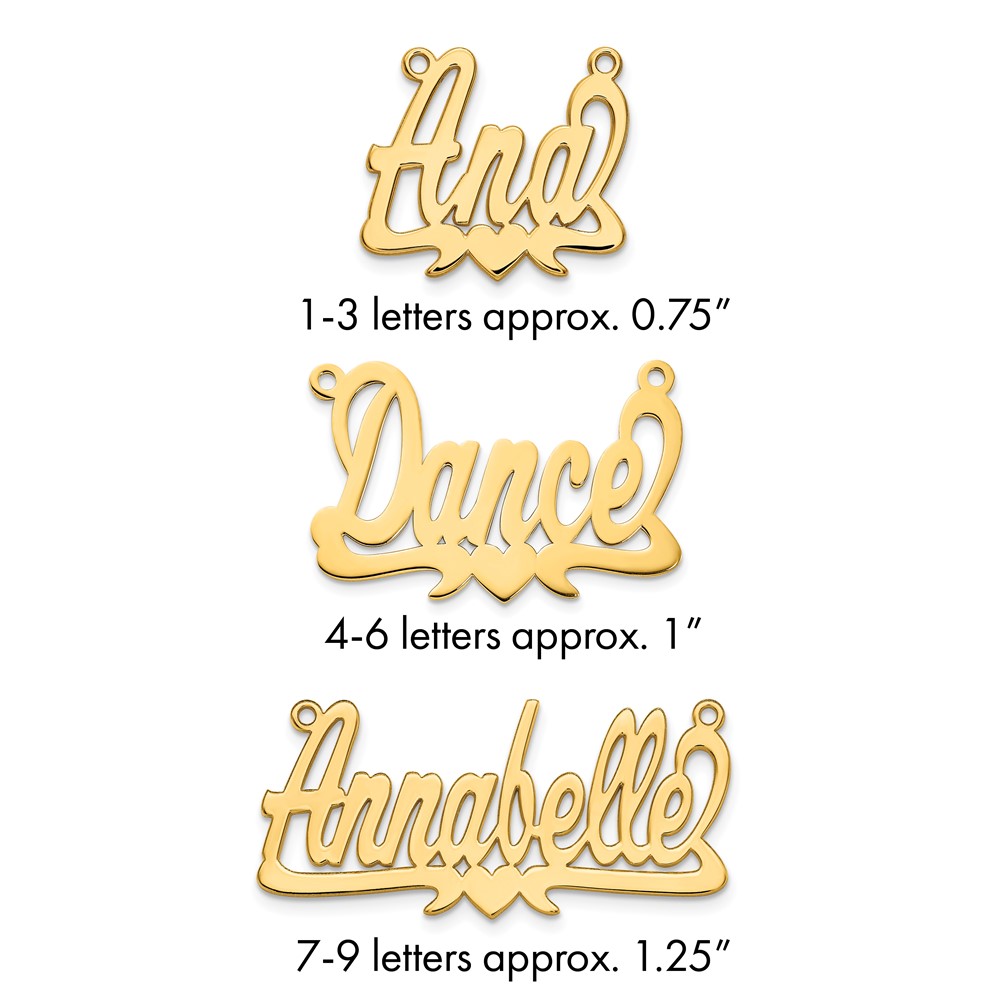 14K Yellow Gold Polished Heart Name Plate
