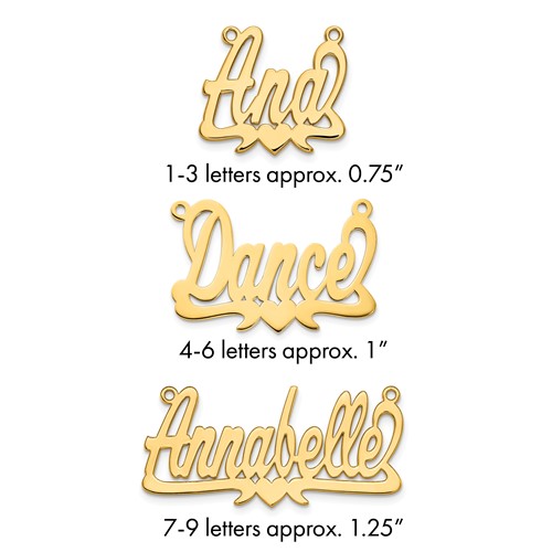 14K Yellow Gold Polished Heart Name Plate